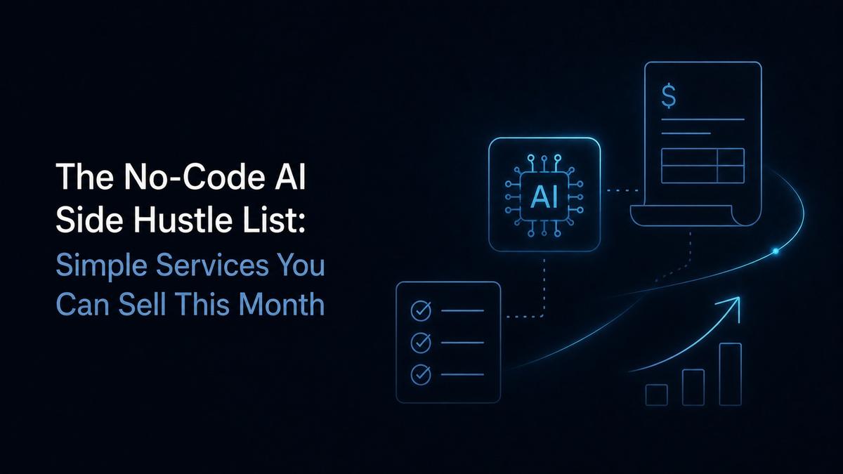 The No-Code AI Side Hustle List: Simple Services You Can Sell This Month