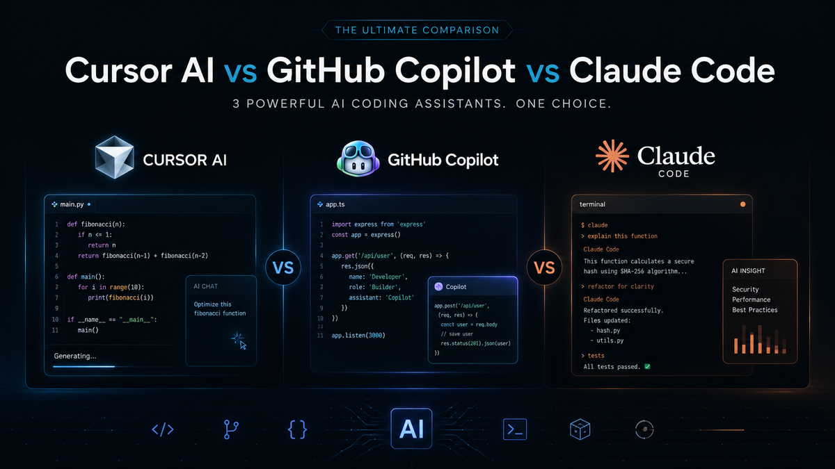 Cursor AI vs GitHub Copilot vs Claude Code: Which Coding Assistant Wins in 2026?